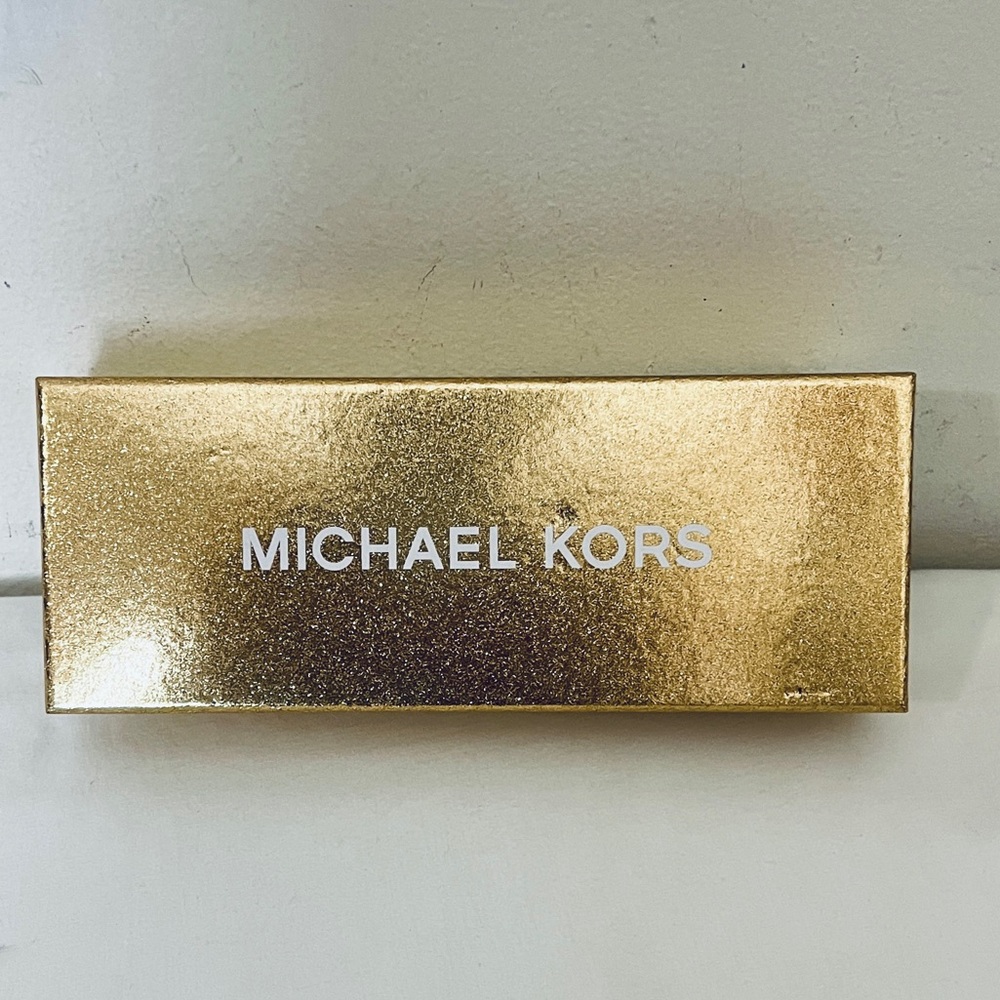Michael Kors Womens Black Leather Belt Gold Buckle (S/M) - Picture 5 of 10